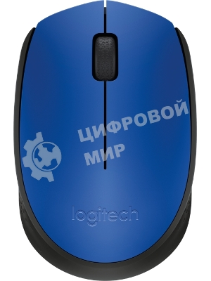 Мышь беспроводная Logitech M171 синий, 1000 dpi, радиоканал, USB, кнопки - 3