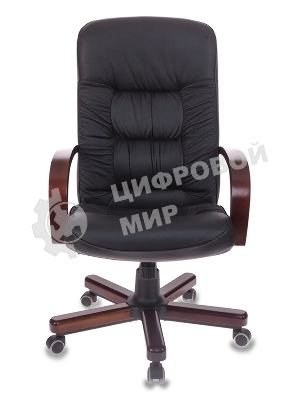 Кресло Бюрократ T-9908/WALNUT черный, кожа
