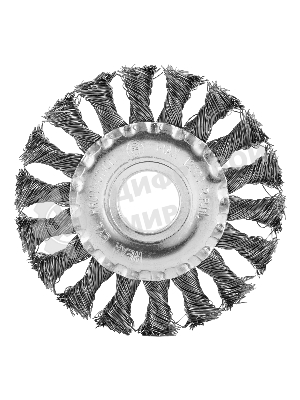 Щетка для УШМ Сибртех 100 мм, посадка 22,2 мм, Плоская, крученая проволока 0,5 мм