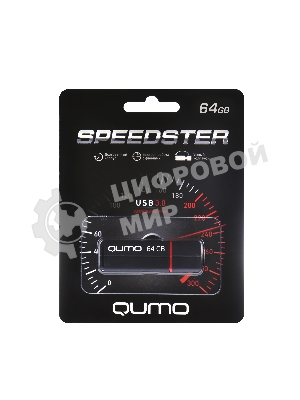 Флешка USB 3.0 QUMO 64Gb, Speedster черный