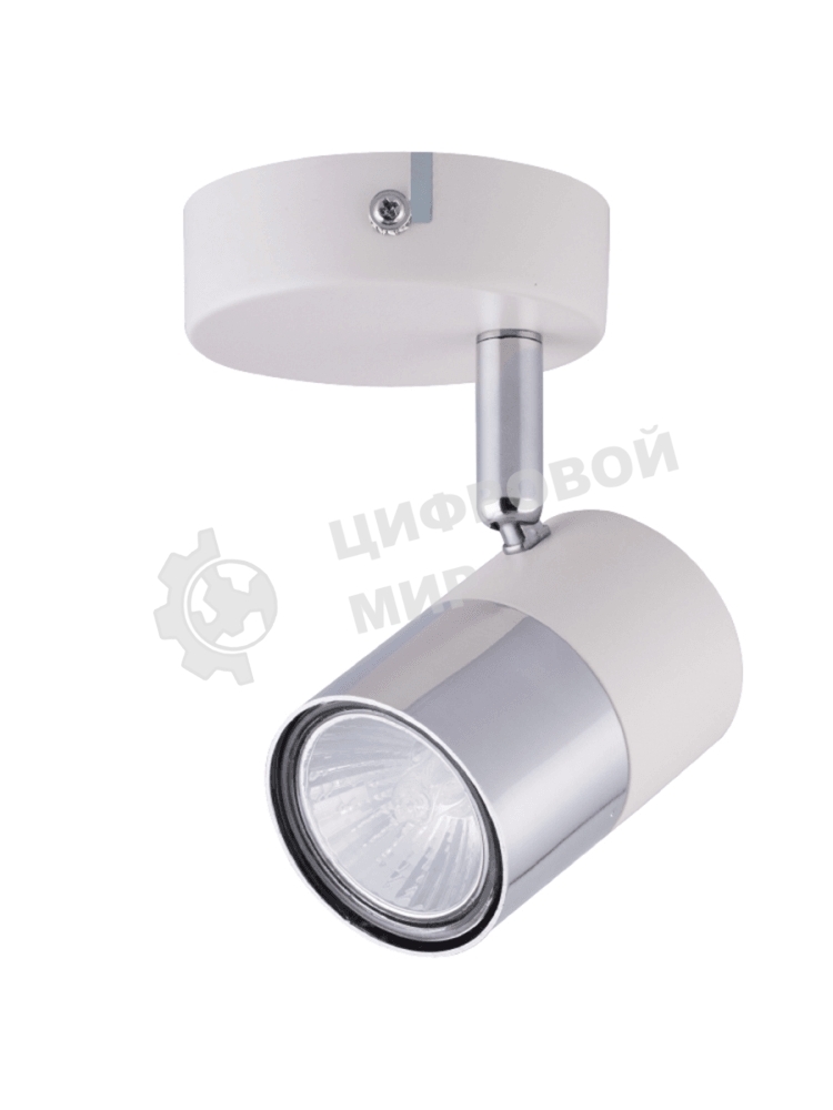 Светильник Hiper Светильник встраиваемый белый + Хром H078-1 Поворотный, мощность ламп до 50Вт Размер 13х27
