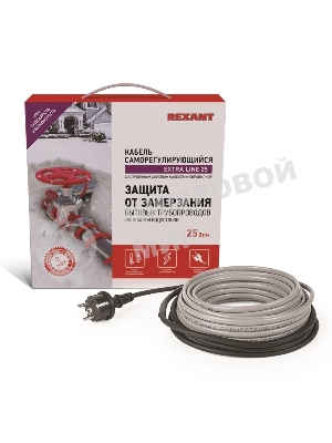 Саморегулируемый греющий кабель Rexant на трубу Extra Line 25MSR-PB 3M (3м/75Вт)