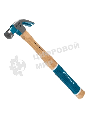 Молоток-гвоздодер Gross AMERICAN HICKORY 10414 200 г, угол 45 магнит обрезиненная рукоятка