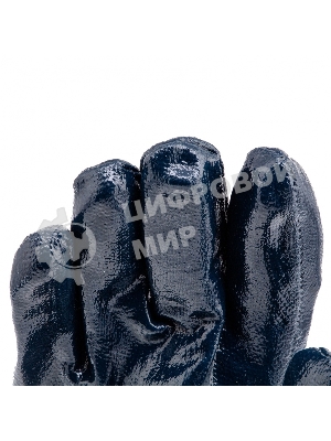 Перчатки трикотажные Сибртех с обливом из бутадиен-нитрильного каучука, манжет, L