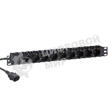 Блок розеток горизонтальный ExeGate ServerPro PDU-19H906 Al-9S-C14-2.5, 19