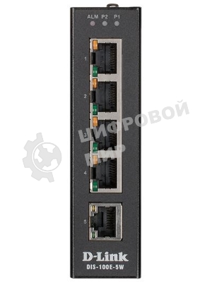 Коммутатор промышленный неуправляемый D-Link DIS-100E-5W/A1A с 5 портами 10/100Base-TX, функцией энергосбережения и поддержкой QoS