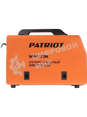 Полуавтомат сварочный инверторный PATRIOT WMA 175M MIG/MAG/MMA, полуавтоматическая сварка в среде газа (MIG/MAG) стальной и флюсовой проволокой 0.6/0.8 мм, сварка электродом (MMA) до 4мм, сварочный ток в режиме MIG: 40-170А; сварочный ток в режиме MMA: 40-170А; ПВ при макс. токе: 60%