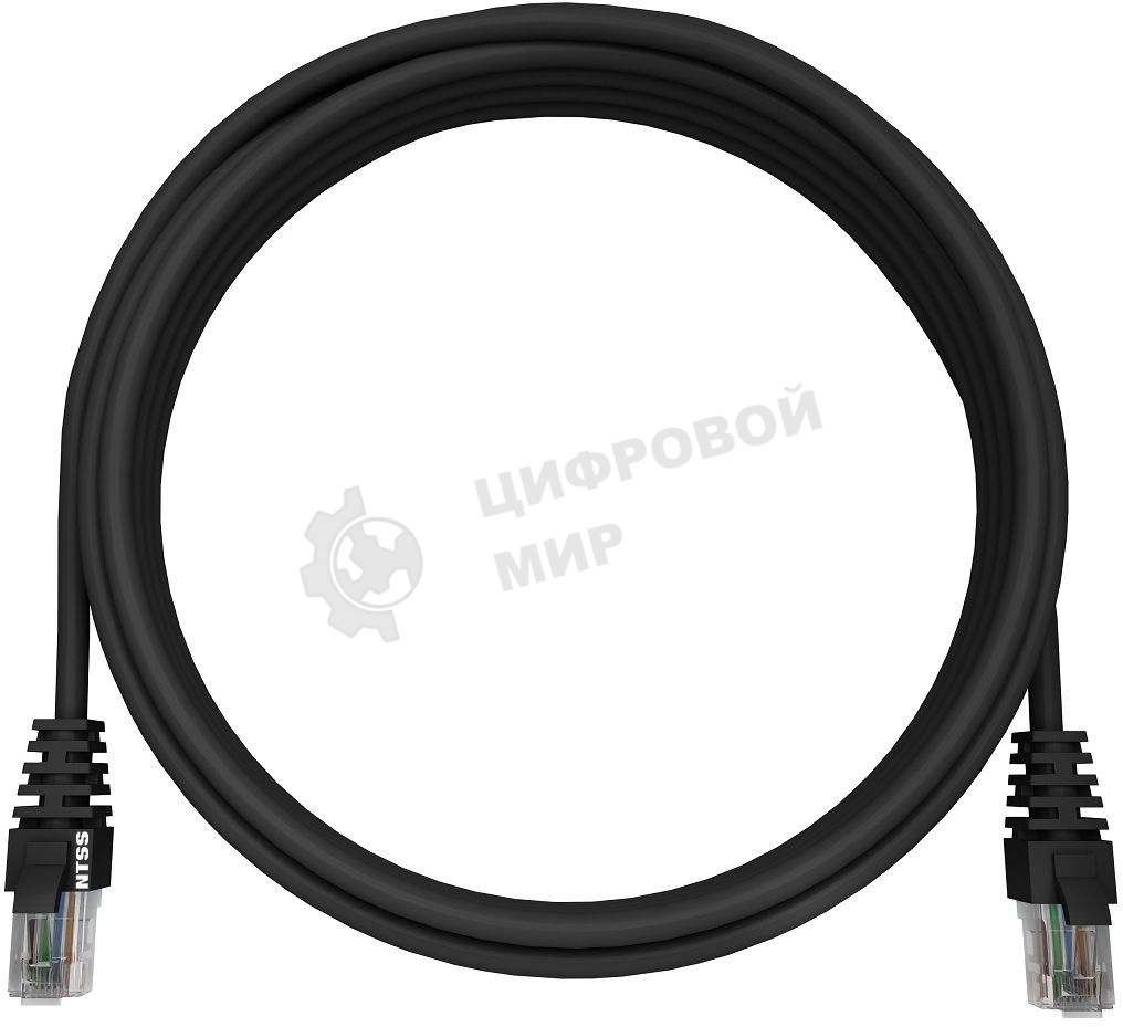 Патч-корд NTSS NTSS-PC-UTP-RJ45-5e-1.5-LSZH-BL NTSS-PC-UTP-RJ45-5E-1.5-LSZH UTP RJ-45 вил.-вилка RJ-45 cat.5e 1.5м черный LSZH (уп.:1шт) 26AWG