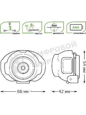Фонарь налобный Gauss GFL303 4W 230lm 3xAAA LED 1/12/60