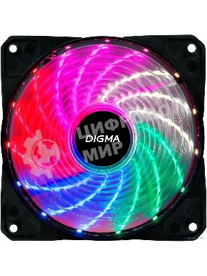 Вентилятор для корпуса Digma DFAN-FRGb2 черный, 120 мм, 1200 об/мин, 23 дБ, 4 pin