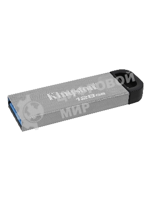 Флешка USB Kingston DataTraveler KYSON (DTKN/128 Gb), 128Gb, USB 3.2 Gen 1, R/W 200/60, серебристый/черный