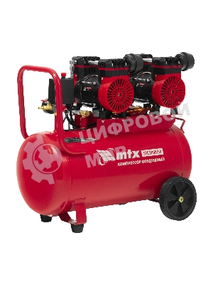 Компрессор безмасляный малошумный SPC 3000/50, 3000 Вт, ресивер 50 л, 520 л/мин MTX