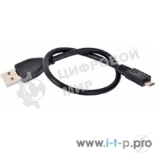 Кабель USB 2.0 Pro Gembird/Cablexpert AM/microBM 5P, 0.3м, экран, черный, пакет
