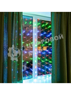 Новогодние светоукрашения Neon-night Гирлянда - сеть 1,8х1,5м, прозрачный ПВХ, 180 LED Мультиколор