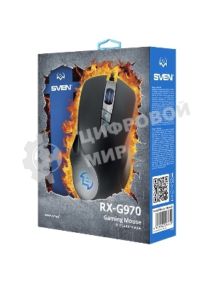 Мышь проводная SVEN RX-G970 черный, 4000 dpi, USB, кнопки - 7