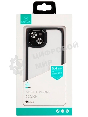 Чехол для Apple iPhone 13 mini Usams US-BH768 прозрачный/черный (УТ000028113)