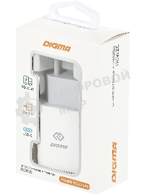 Сетевое зарядное устройство Digma DGW2C 3A PD белый