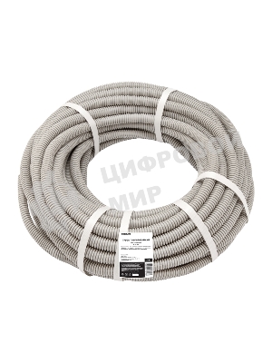 Труба гофрированная Rexant из ПВХ, с зондом, Ø16мм (бухта 25 м/уп)