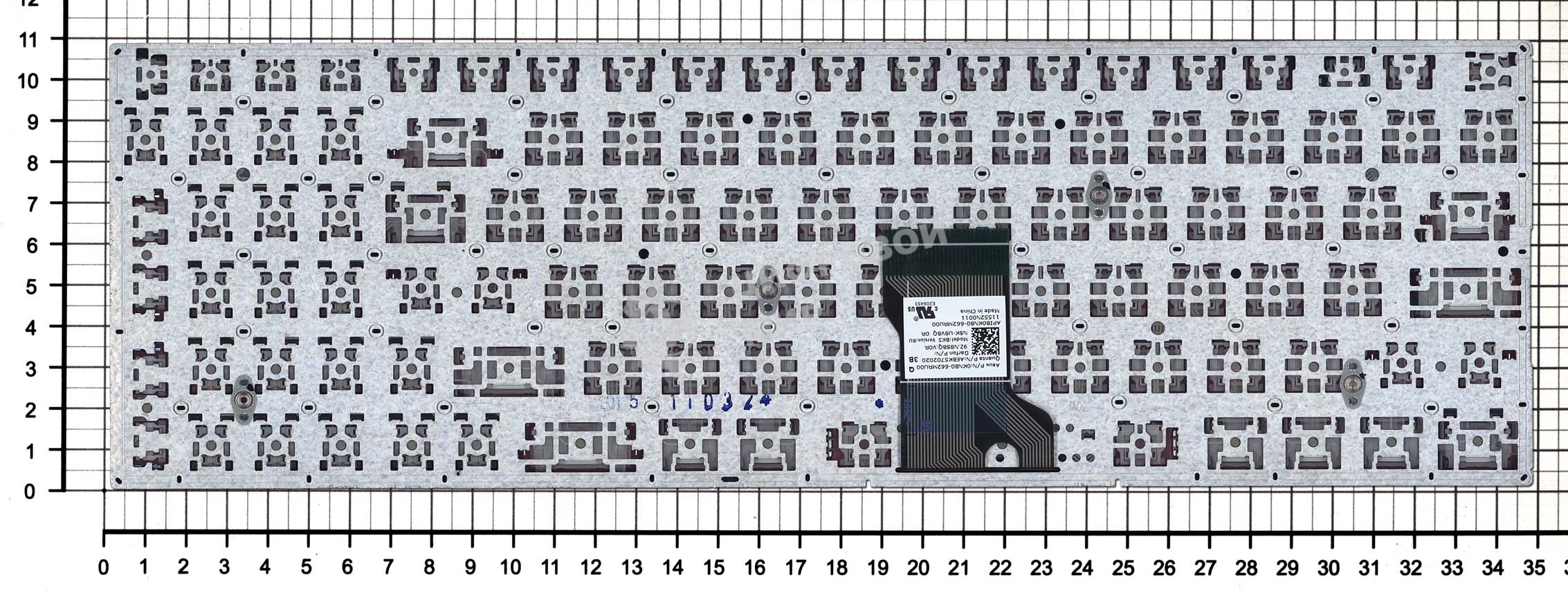 Клавиатура для ноутбука Asus N541, N501 черная, шрифт красный, с подсветкой