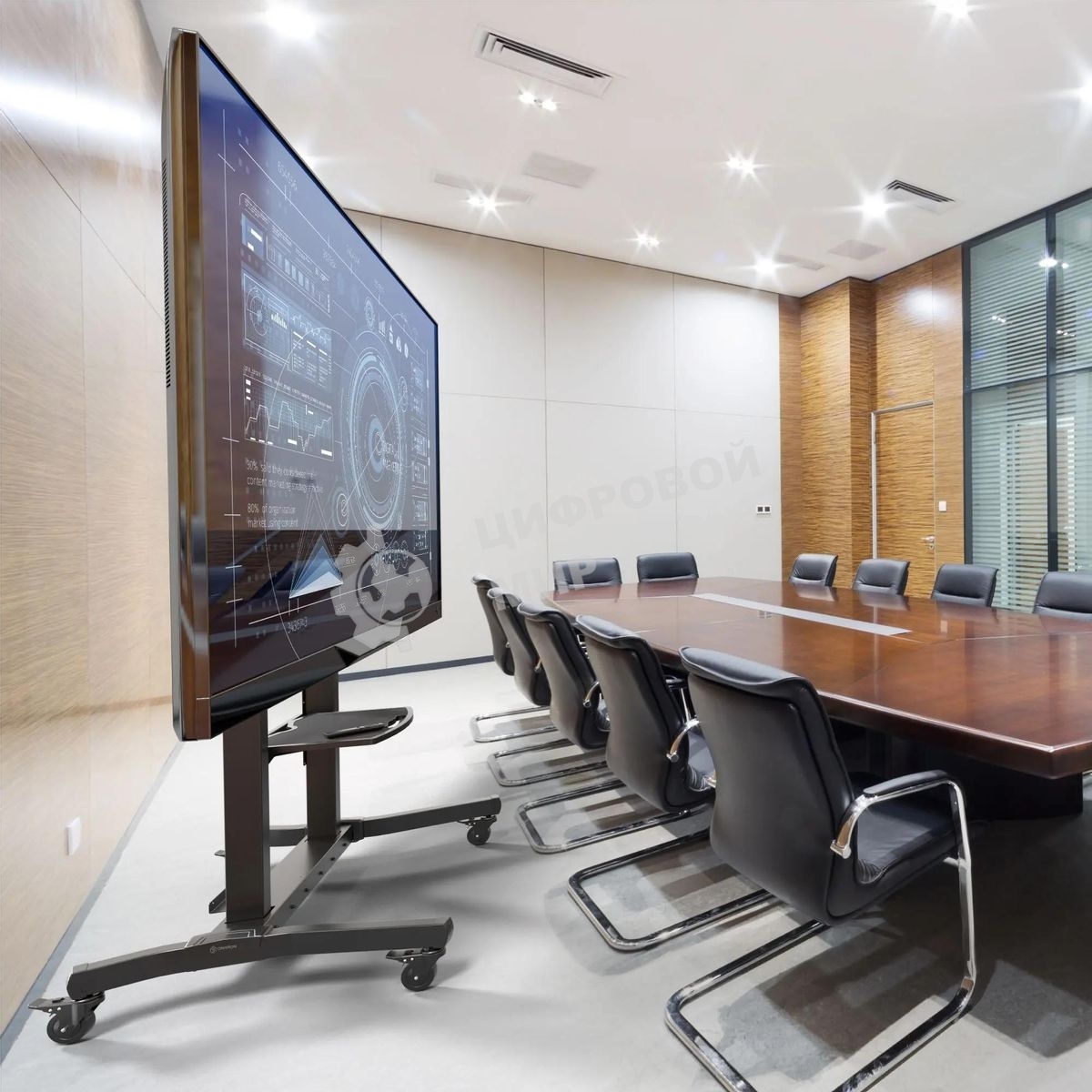 Мобильная стойка МОТОРИЗОВАННАЯ ONKRON на 1 ТВ/50-100