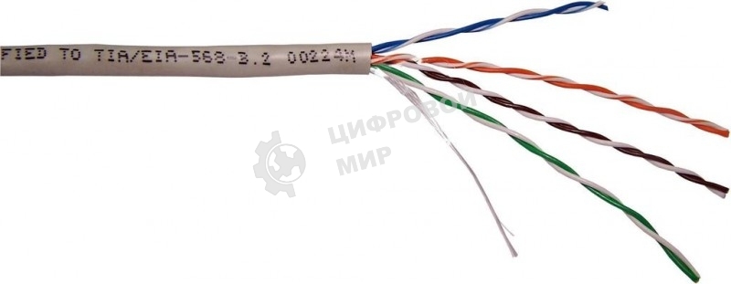 Кабель NewMax UTP, 2 пары, 25AWG, Кат.5e, PVC, серый, 305 метров
