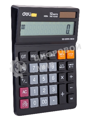 Калькулятор настольный Deli EM01420 черный 12-разр.