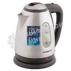 Чайник электрический Scarlett SC-EK21S88 1.8 л, 2200 Вт, черный/серебристый (корпус: нержавеющая сталь)