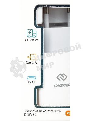 Сетевое зарядное устройство Digma DGW2C 3A PD белый