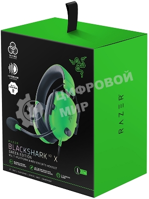 Гарнитура Razer Blackshark V2 X зеленый, проводная, 3.5 мм