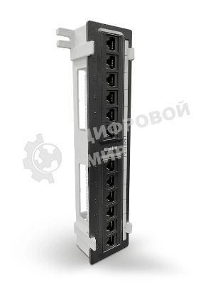 Монтажное оборудование Hyperline PPW-12-8P8C-C5e Патч-панель настенная, 12 портов RJ-45(8P8C), категория 5е, с подставкой