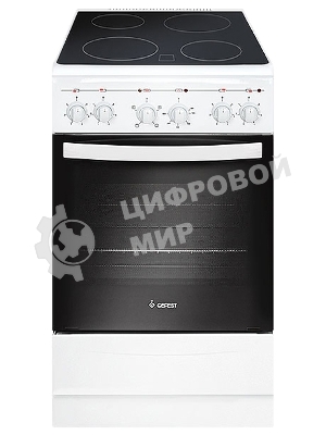 Плита электрическая Gefest 5160-01 0033 белый, конфорок 4 электрических, духовка 55 л, 50 см x 85 см x 58.5 см