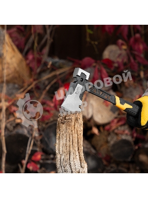 Топор цельнокованый Denzel 600 г, двухкомпонентная обрезиненная рукоятка