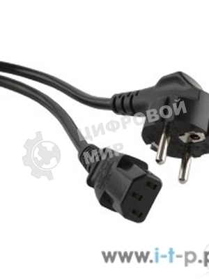 Кабель питания компьютера Hyperline PWC-IEC13-SHM-1.0-BK (Shucko+C13) (3x0.75), 1.0м