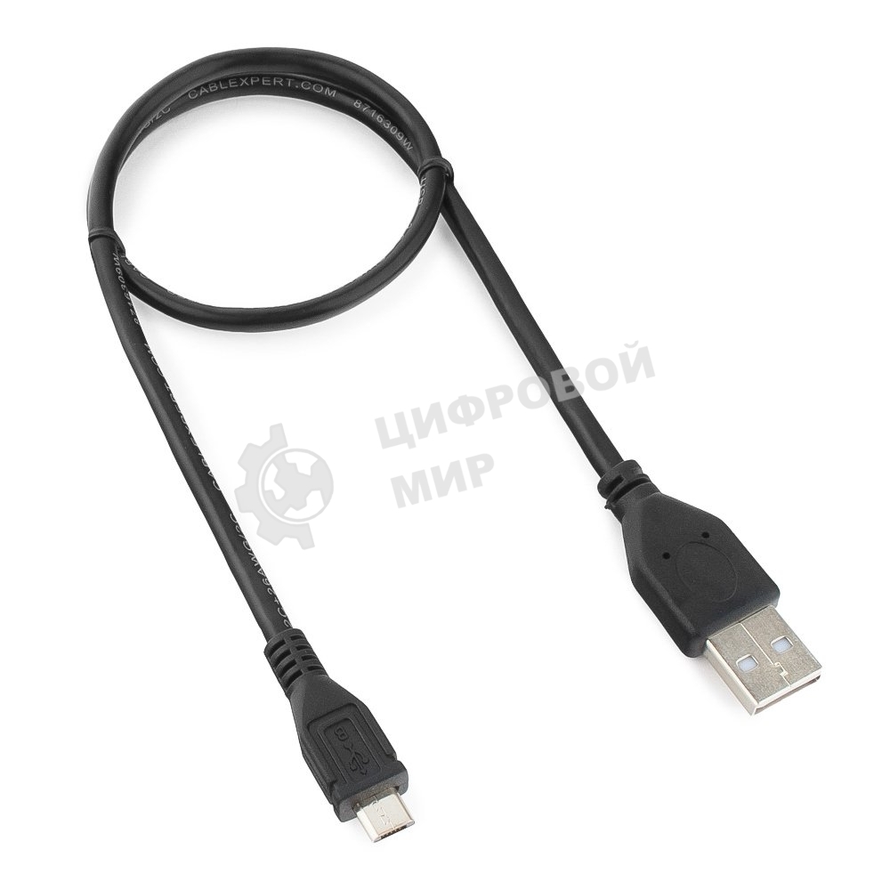 Кабель Gembird/Cablexpert USB 2.0 Pro, AM/microBM 5P, 0.5м, экран, черный, пакет