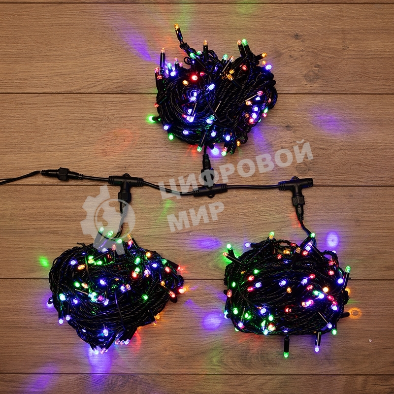 Гирлянда Neon-night LED ClipLight 24V, 3 нити по 20 м, свечение с динамикой, цвет диодов мульти