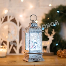 Декоративный фонарь Neon-night с эффектом снегопада и подсветкой 