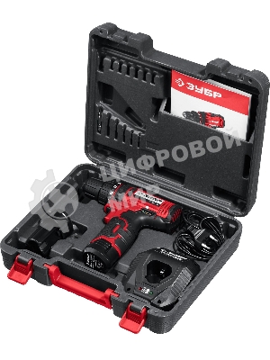 Дрель-шуруповерт Зубр ДШЛ-125-22, 12 В, 2 Ач, 30 Нм, щеточный