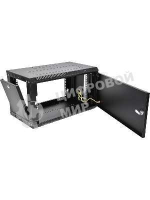 Шкаф телекоммуникационный настенный разборный ЦМО ЭКОНОМ 9U (600 x 650) дверь металл, черный (ШРН-Э-9.650.1-9005)