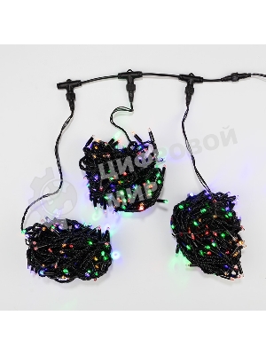 Гирлянда Neon-night LED ClipLight 24V, 3 нити по 20 м, свечение с динамикой, цвет диодов мульти