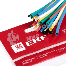 Набор трубок термоусадочных ТУТ 1/0.5; 1.5/0.75; 2/1; 2.5/1.25; 3/1.5 (6 цветов по 5шт 100мм) PROxima EKF tut-n-2-r