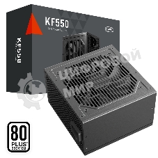 Блок питания PCCOOLER, 550W 80+ белый (ATX, ATX 2.4, Non-modular, 1x24(20+4)pin 550мм, 1xCPU*2 8(4+4)pin 610+150мм, 1xPCIe*2 8(6+2)pin 510+150мм, 2xSATA*3+MOLEX4pin*1 450+150+150+150мм, Active, 120x120мм, 140x150x86мм, APFC, OVP, SCP, OPP (140-160%, 2ms delay))