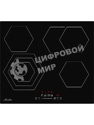 Встраиваемые электрические панели Monsher MHE 6019 Независимая стеклокерамическая варочная поверхность,Ширина 60 см, 4 зоны ускоренного нагрева,Электронное сенсорное управление,5 цифровых дисплеев, 9 уровней мощности, 1 двойная зона нагрева, 1 овальная зона нагрева, таймер, индикаторы остаточного тепла