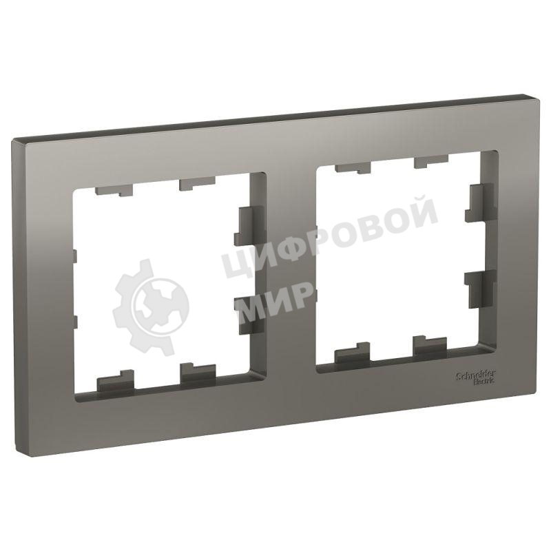 Рамка 2-м AtlasDesign универс. сталь SchE ATN000902