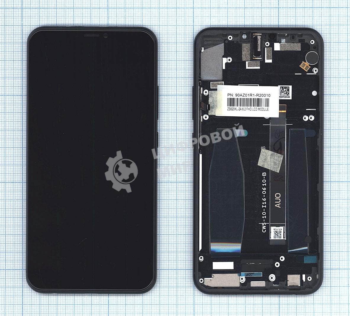 Дисплей для Asus ZenFone 5Z ZS620KL черный с рамкой