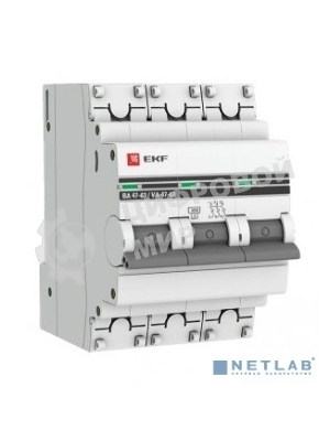 Выключатель автоматический EKF mcb4763-3-50C-pro 3P 50А (C) 4,5kA ВА 47-63 EKF PROxima