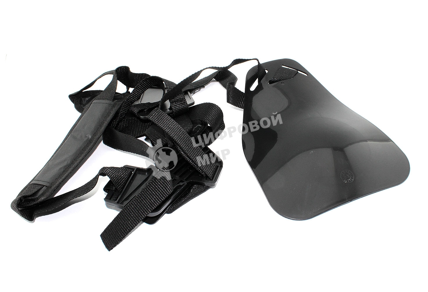 Ремень жилет для бензокосы мотокосы триммера на 2 плеча с защитой бедра черный