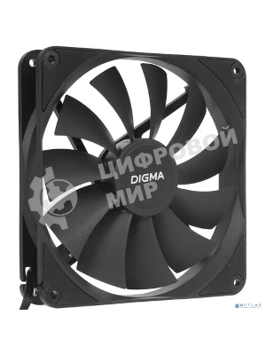 Вентилятор для корпуса Digma DFAN140PWM-1BK черный, 140 мм, 1500 об/мин, 28 дБ, 4 pin