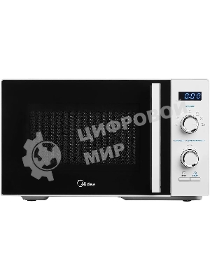 Микроволновая печь Midea AM825P2ET-W белый, 25 л, 800 Вт, переключатели - кнопки, поворотный механизм