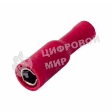 Разъем штекерный изолированный Rexant гнездо 4 мм 0.5-1.5 мм² (РШи-м 1.5-4/РШИм 1,25-5-4) красный