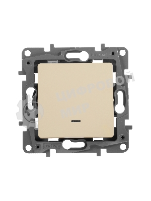 Переключатель с подсветкой, авт., 10AX, сл.кость ETIKA Переключатель с подсветкой, авт., 10AX, сл.кость
